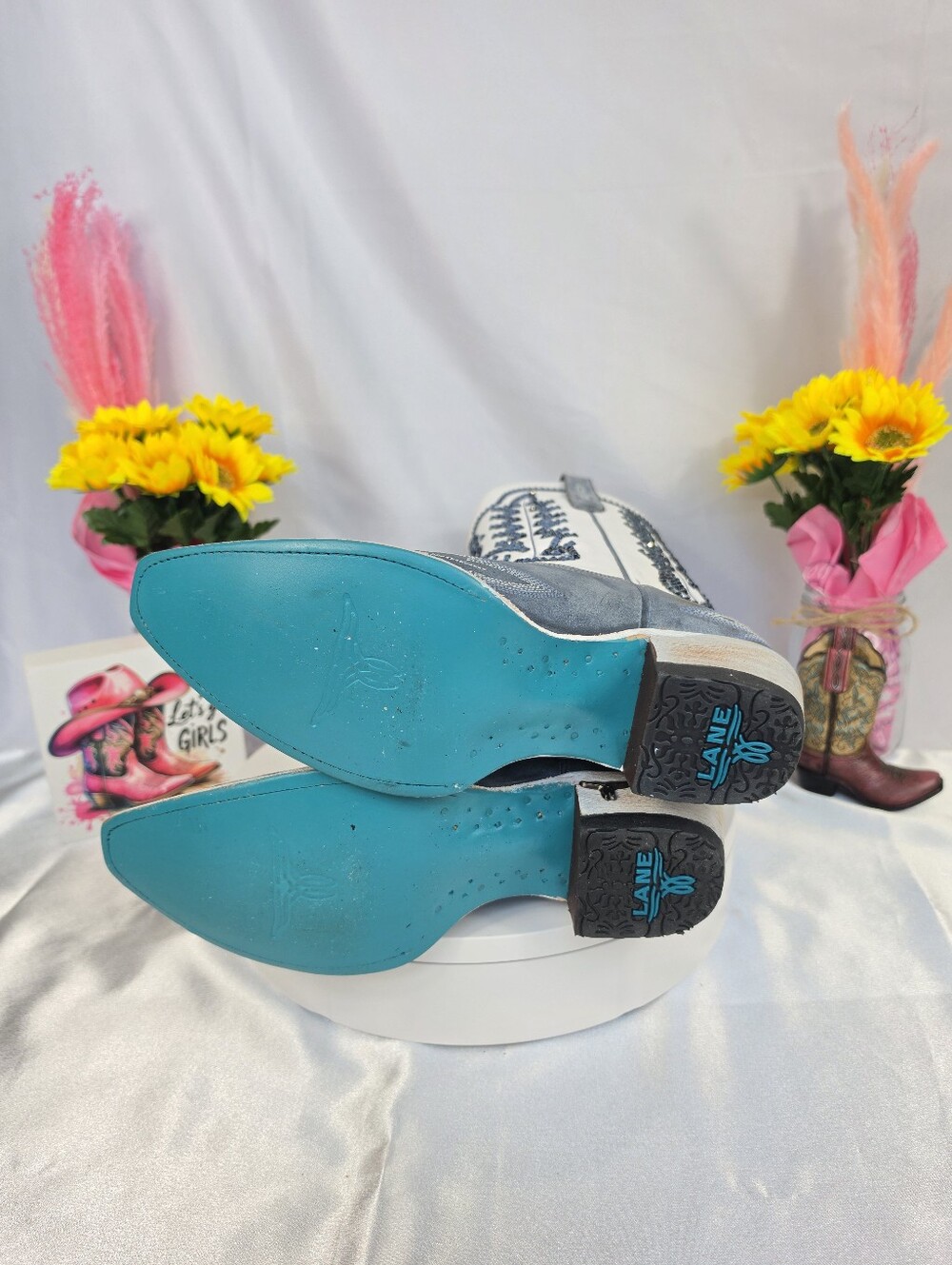 New LANE Lexington Cowgirl Boots W/ SWAROVSKI Crystals 7.5 - Picture 9 of 11